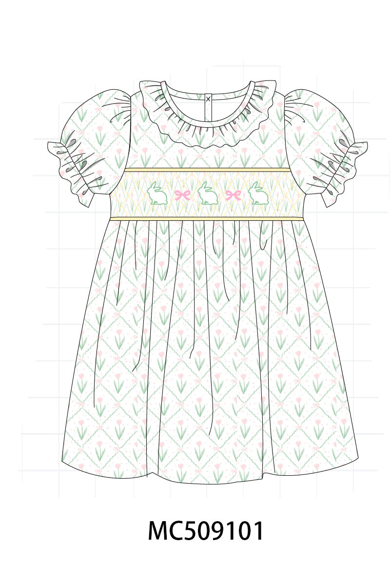 PO65 Bunny bow smocked collection