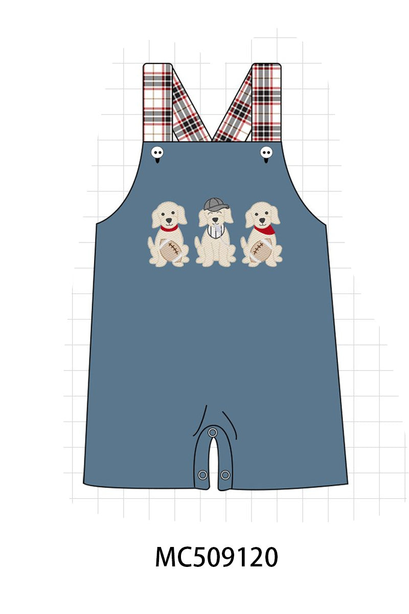 PO65 Navy puppy football applique collection