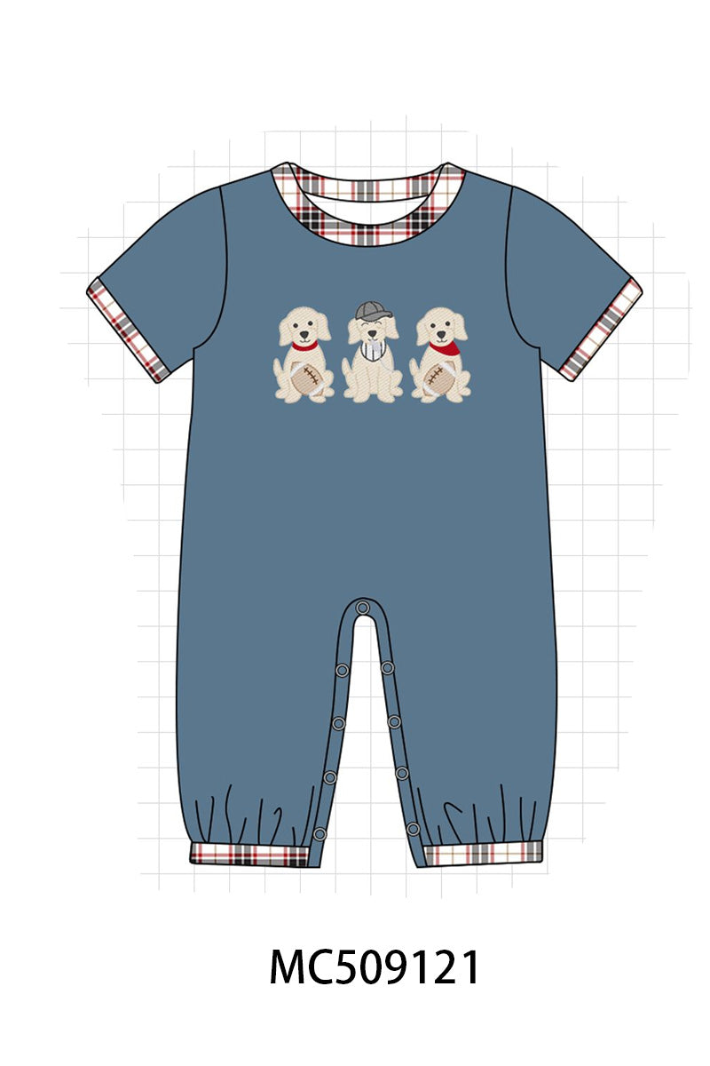 PO65 Navy puppy football applique collection