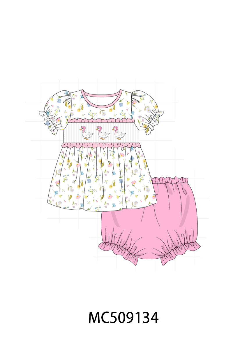 PO65 Pink duck smocked collection