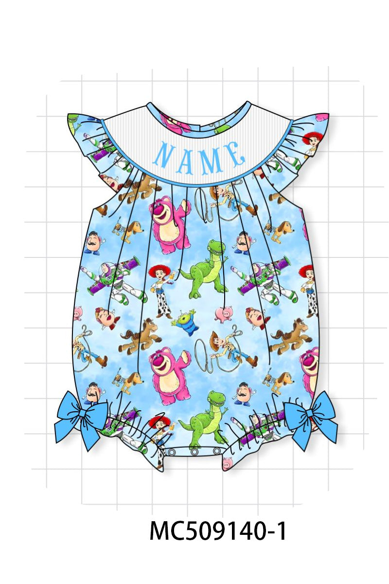 PO65 Blue character monogram smocked collection