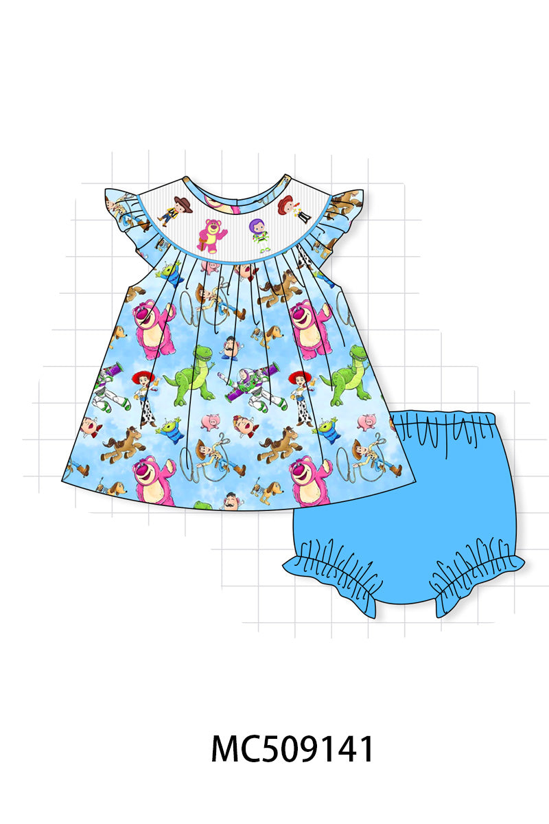PO65 Blue character smocked collection