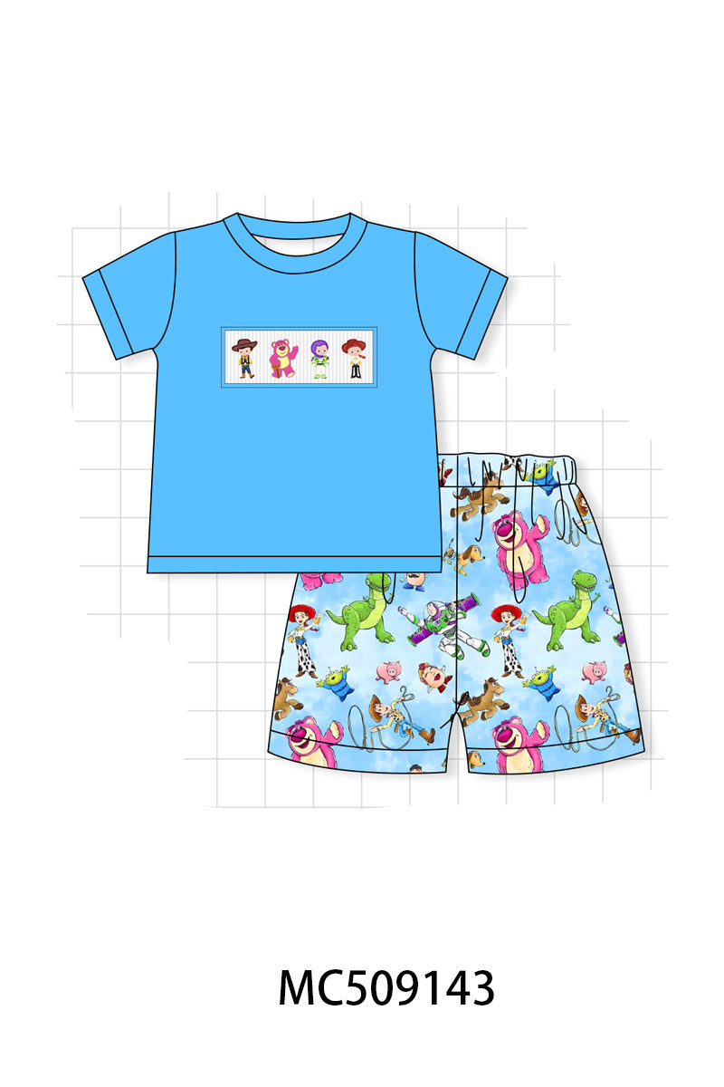 PO65 Blue character smocked collection