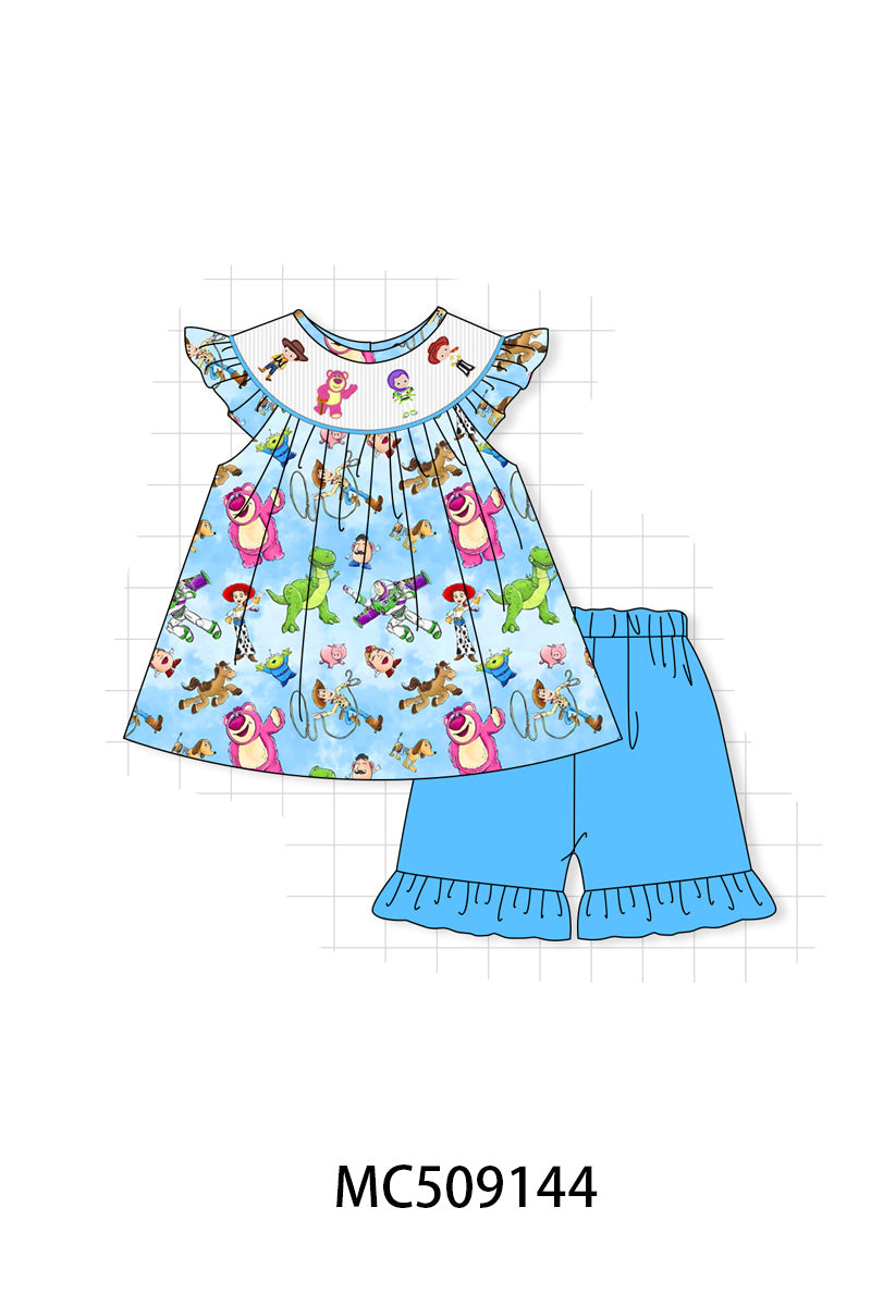 PO65 Blue character smocked collection