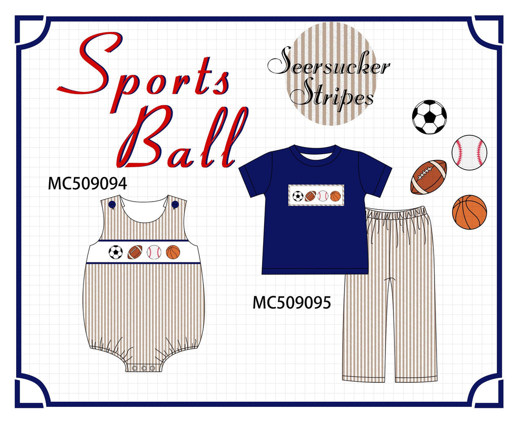 PO65 Navy stripe sports ball embroidery collection