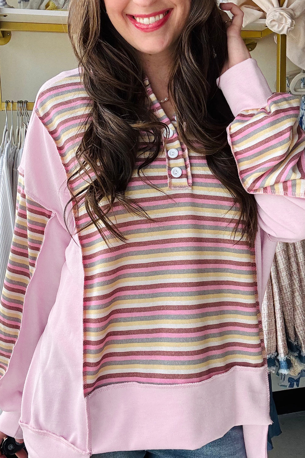 Pink Colorblock Sweatshirt LT