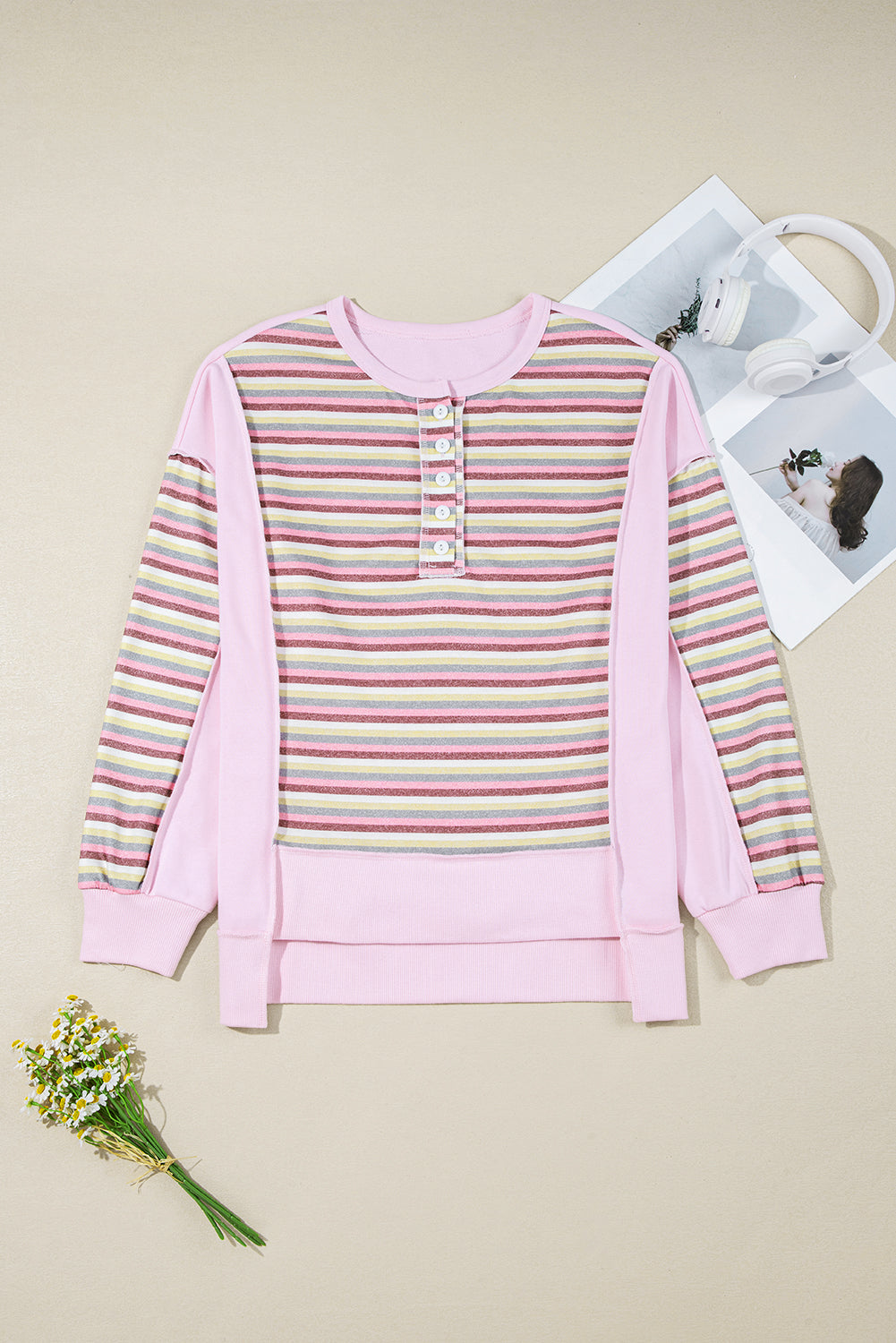 Pink Colorblock Sweatshirt LT