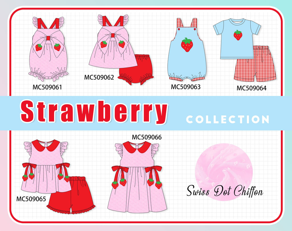 PO65 Pink strawberry swiss dot collection
