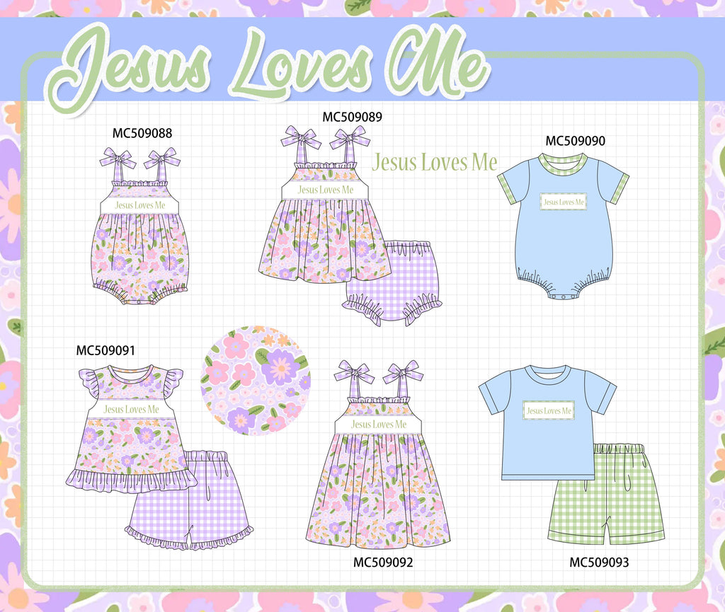 PO65 Purple floral Jesus loves Me embroidery collection