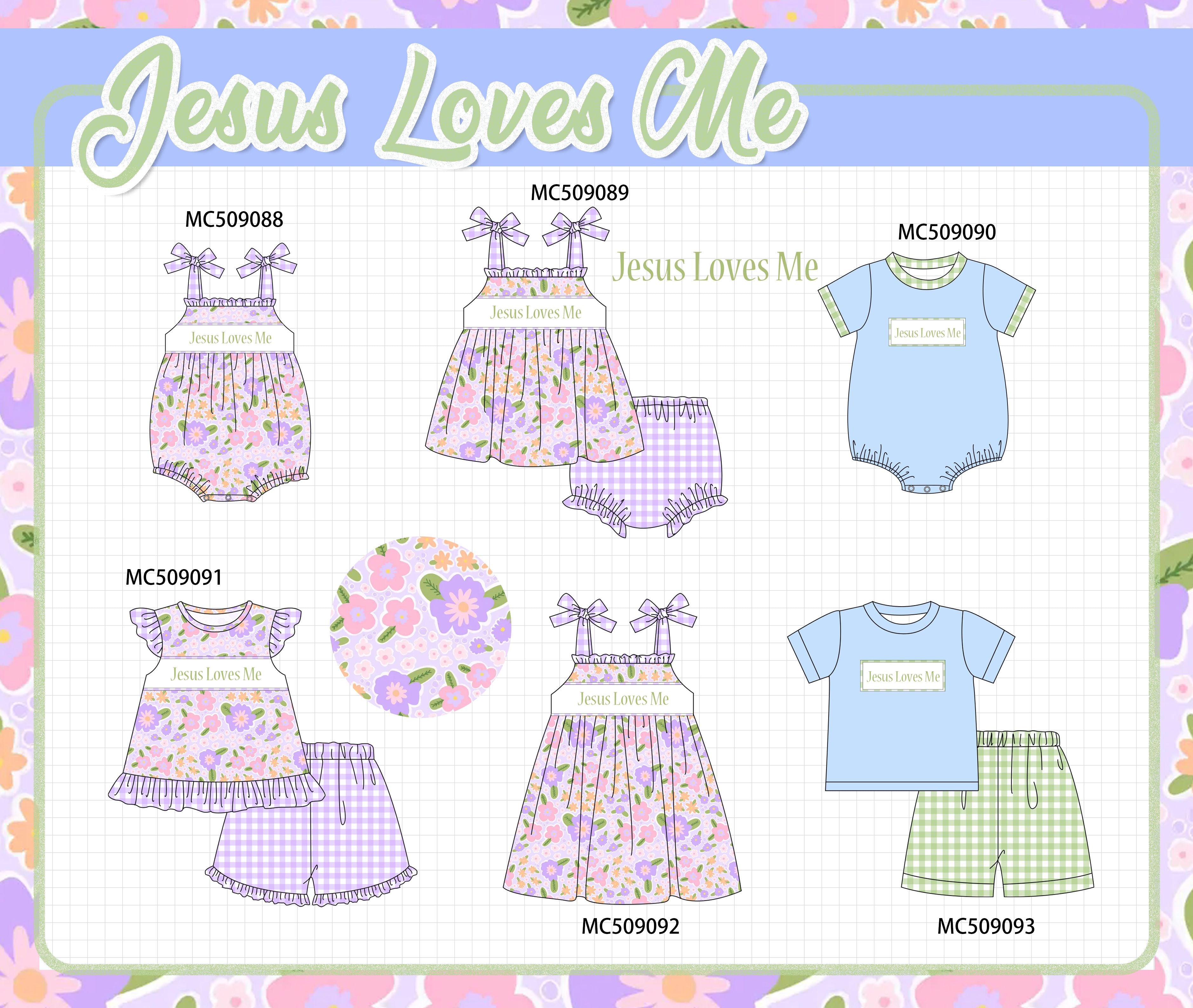 PO65 Purple floral Jesus loves Me embroidery collection