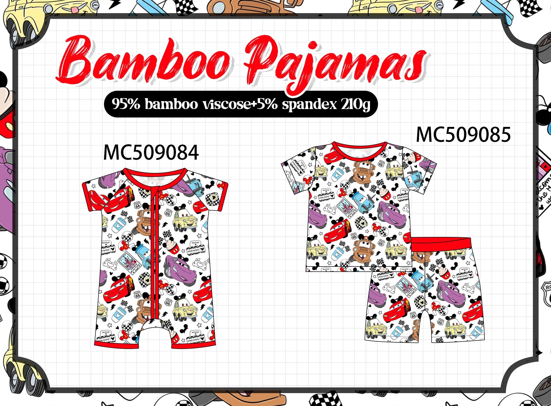 PO65 Red character bamboo pajamas collection