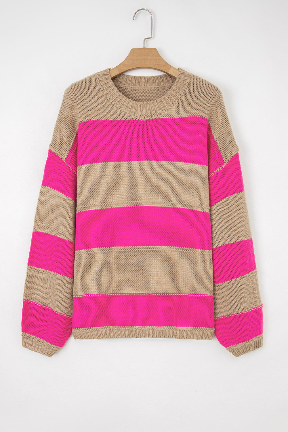 Stripe Colorblock Plus Size Sweater LT