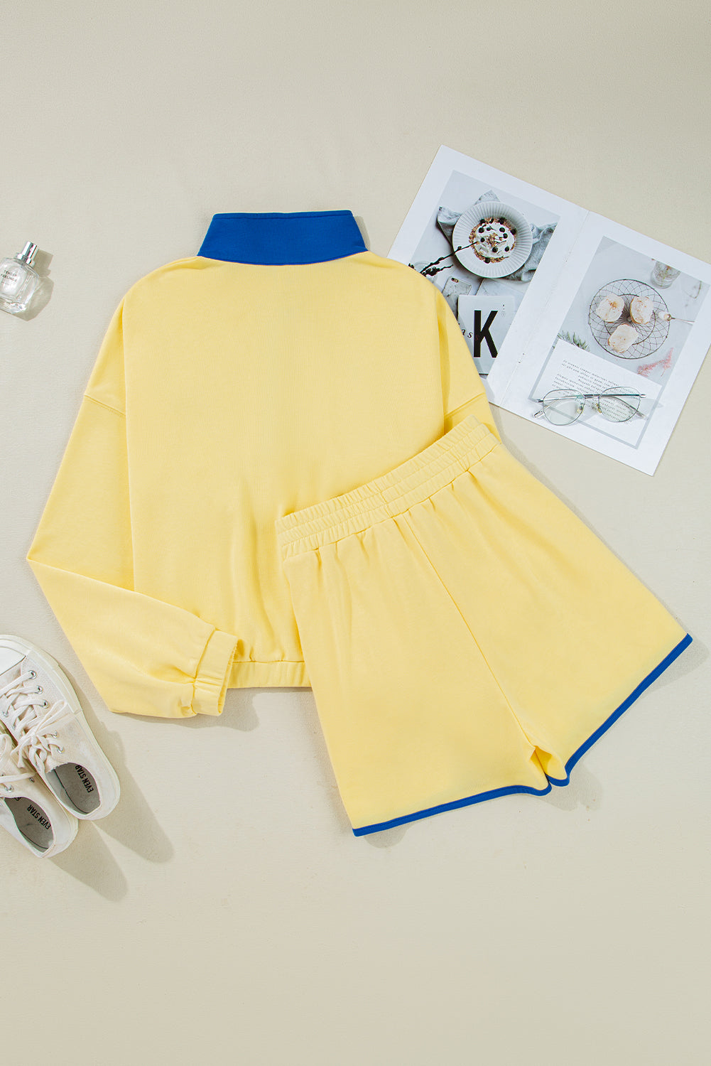 Yellow Colorblock Shorts Set LT