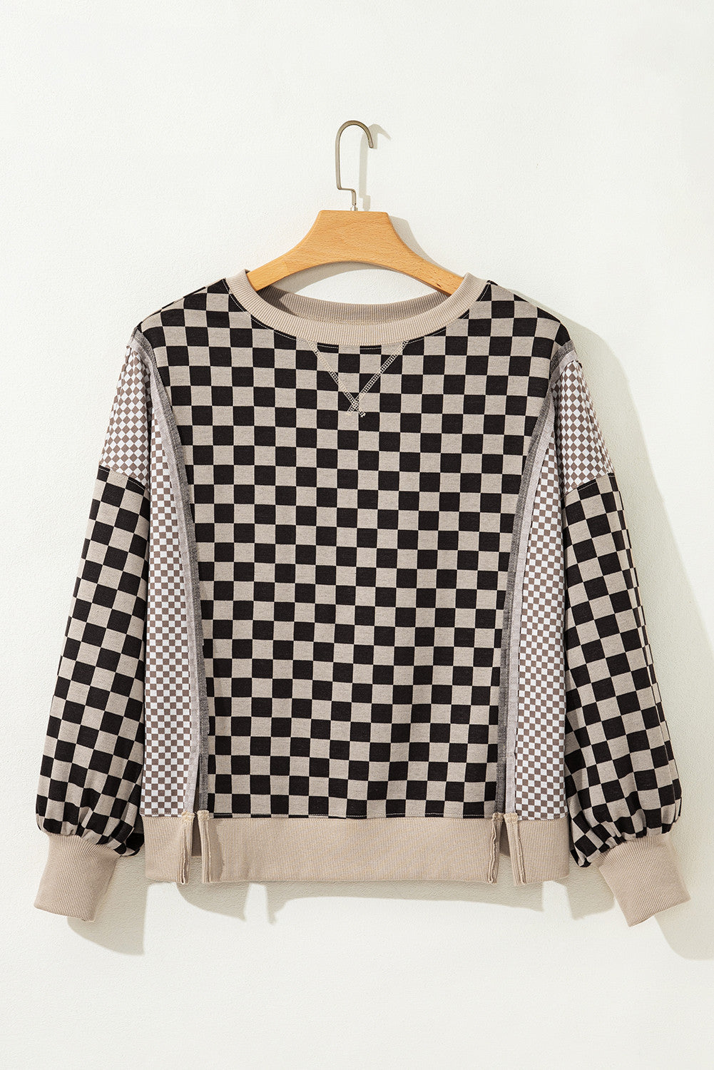 Khaki Mixed Checkered Top LT