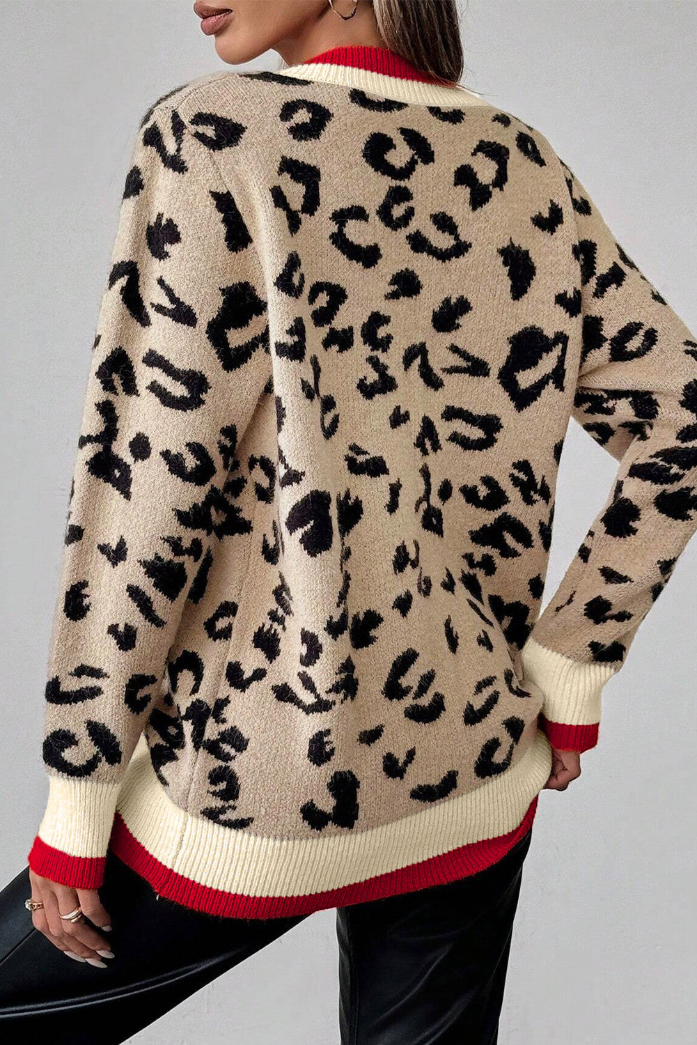 Khaki Leopard Knitted Sweater LT